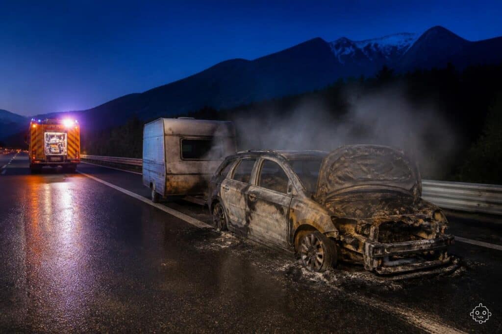 Auto brennt auf A11 vollständig aus