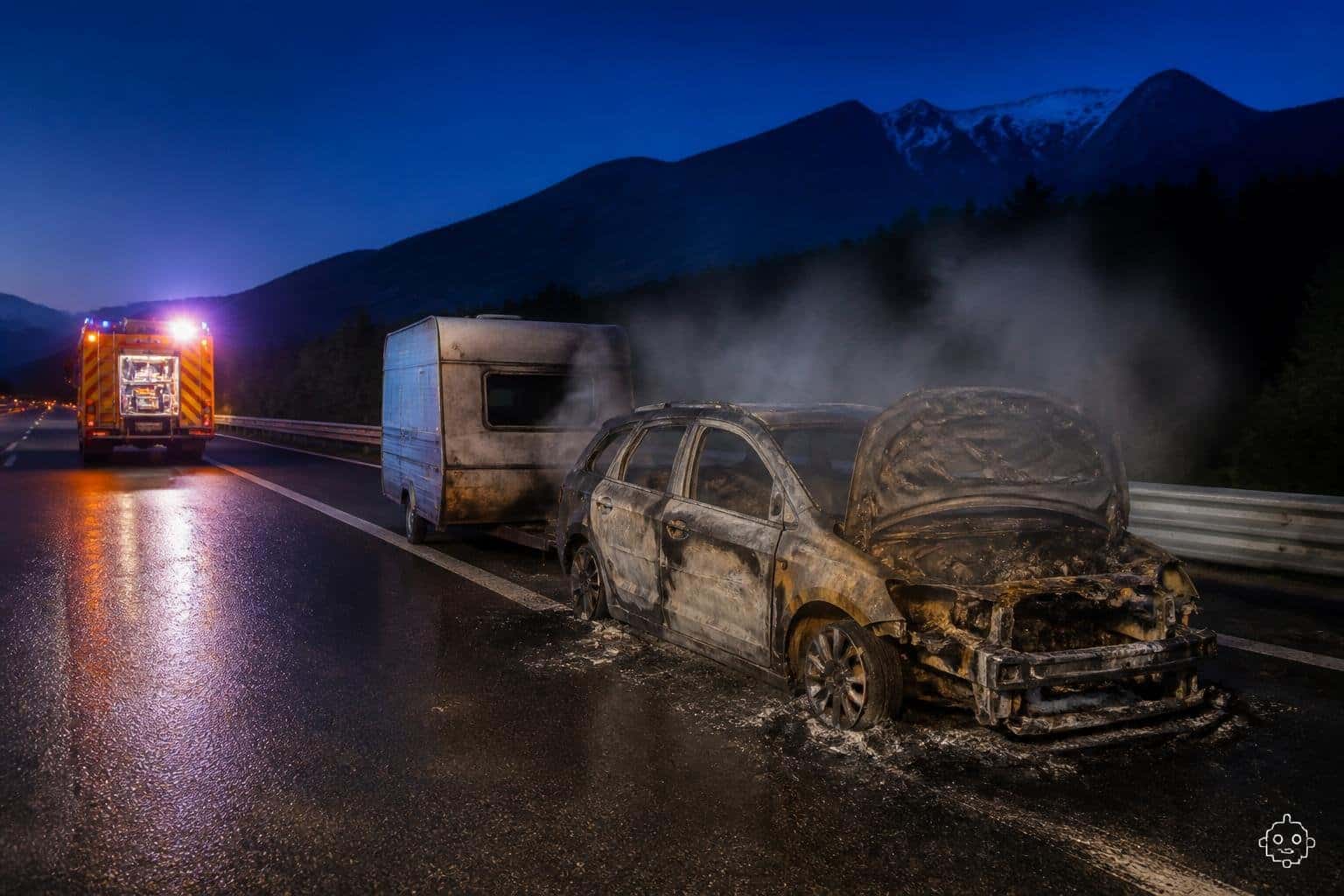 Auto brennt auf A11 vollständig aus