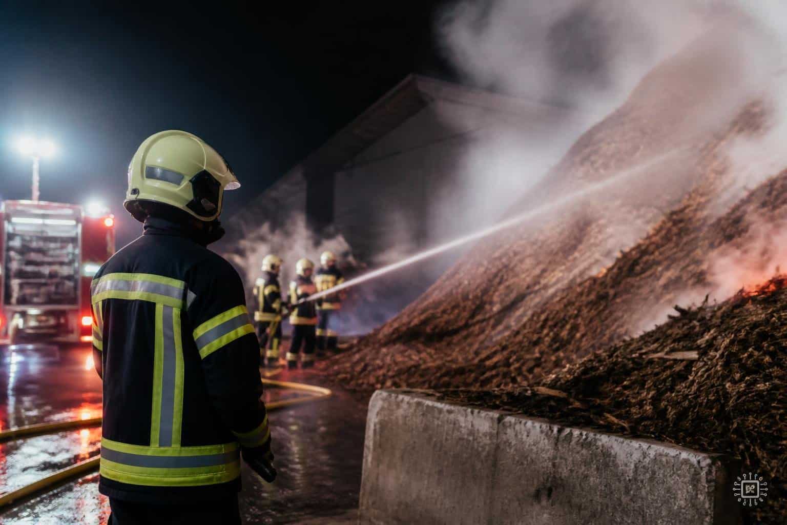 30 Mann im Einsatz: Brand in Völkermarkter Holzrindenlager