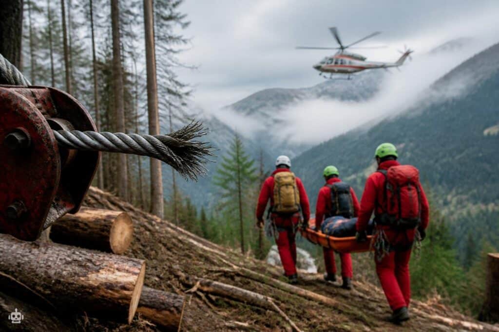 Stahlseil trifft Arbeiter mitten ins Gesicht