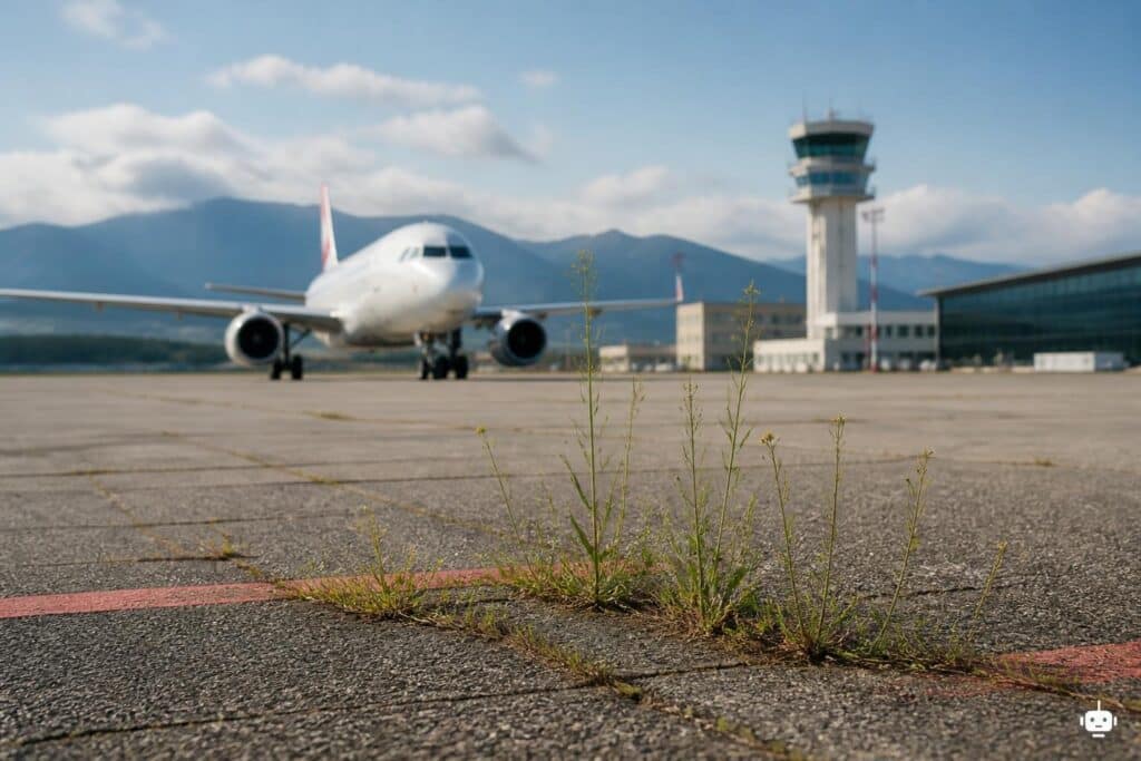Flughafen: Unkraut stört Passagiere