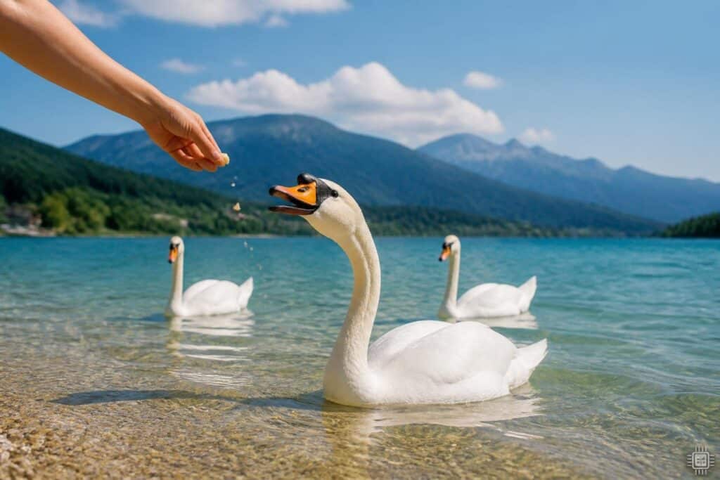 Faaker See: Füttern von Schwänen kann teuer werden