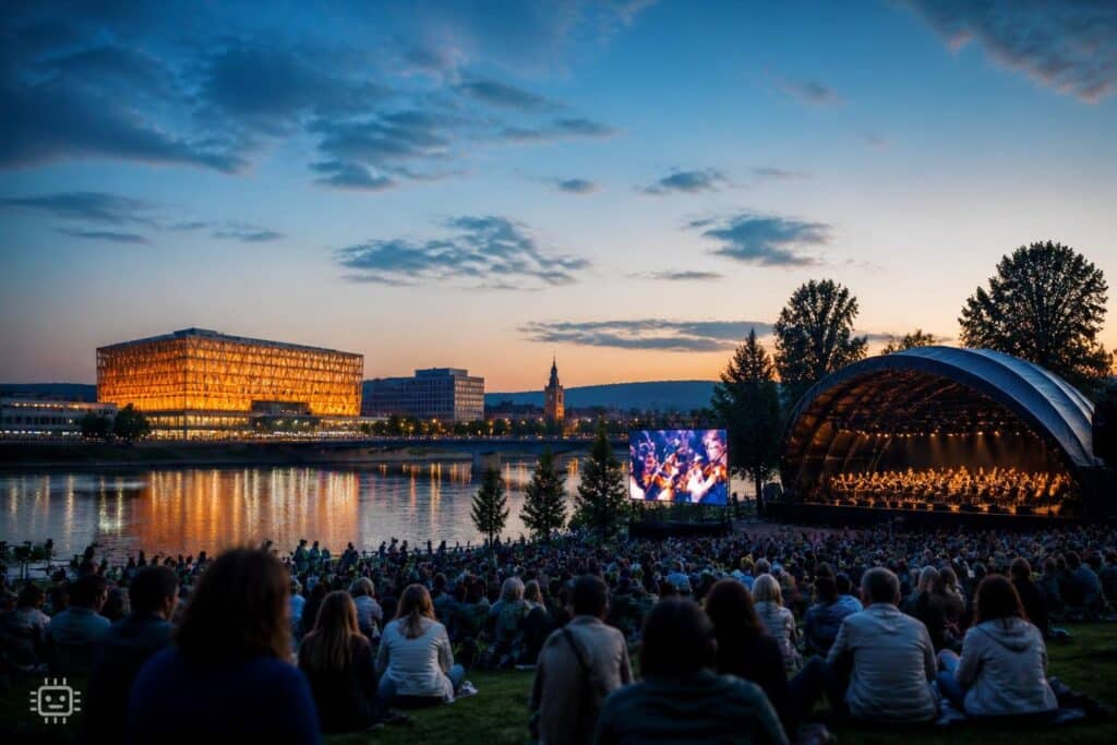 Linzer Brucknerfest mit Klangwolken indoor und outdoor