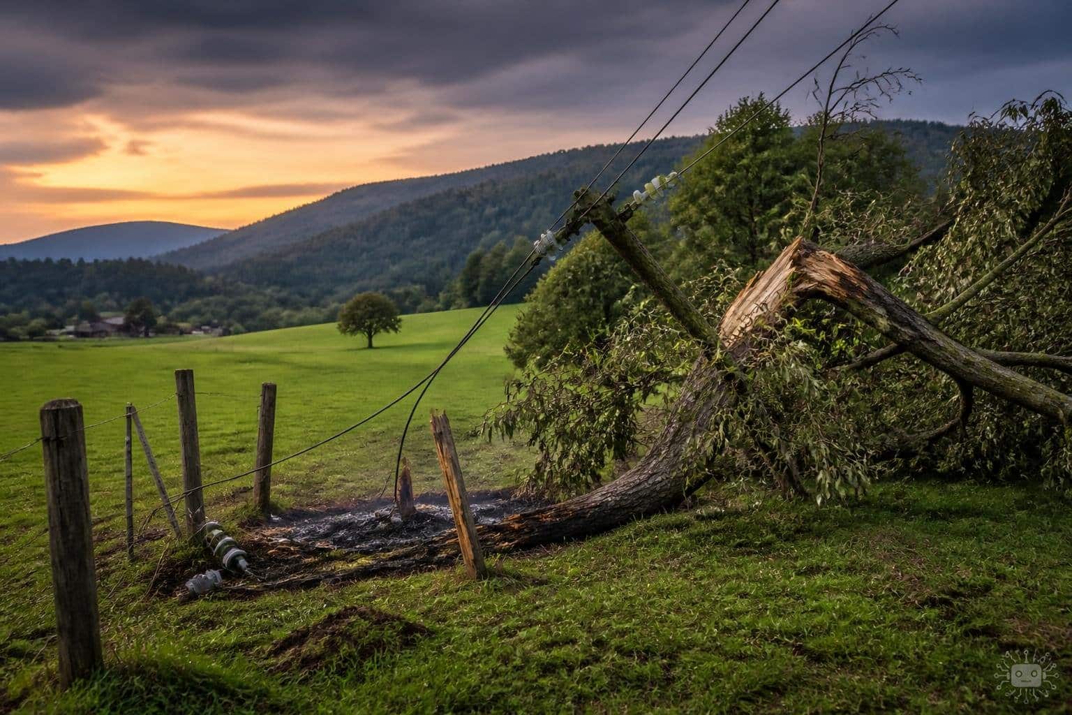 Wölfnitz/Griffen: Umgestürzter Baum riss Hochspannungsleitung ab