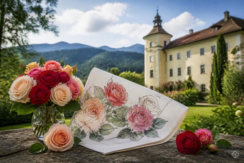 Bedeutender Kärntner Künstler gestaltet die neue Rosenserviette