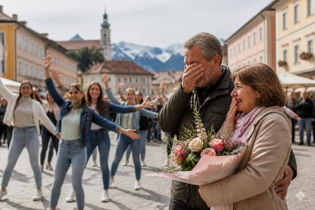 Ein Flashmob rührte Oberkärntner Ehepaar zu Tränen