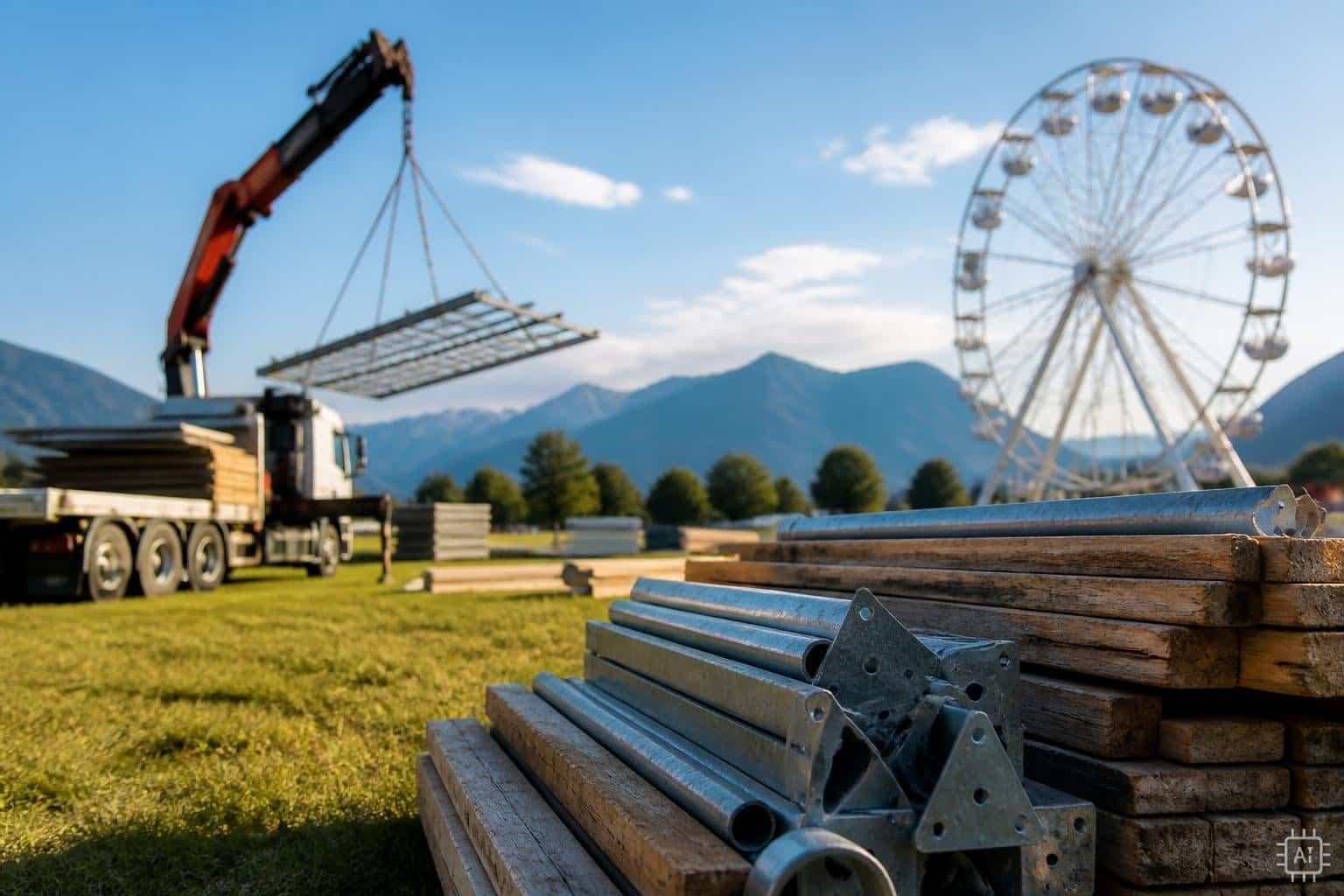 Der Aufbau des St. Veiter Wiesenmarktes hat begonnen