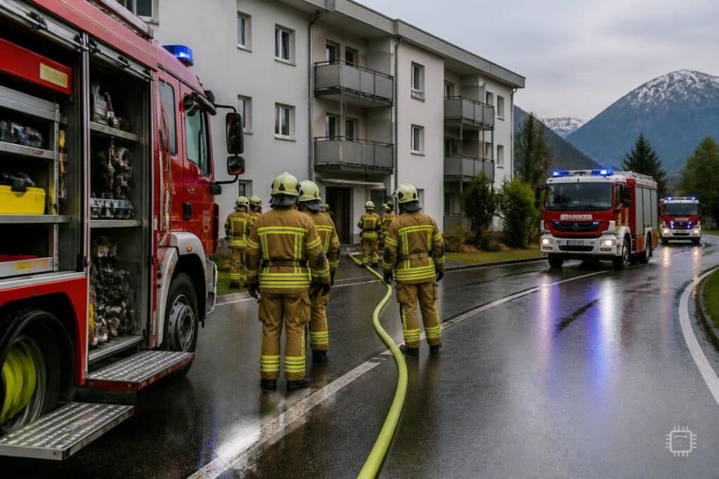 Gasaustritt und Unfall fordern Feuerwehren