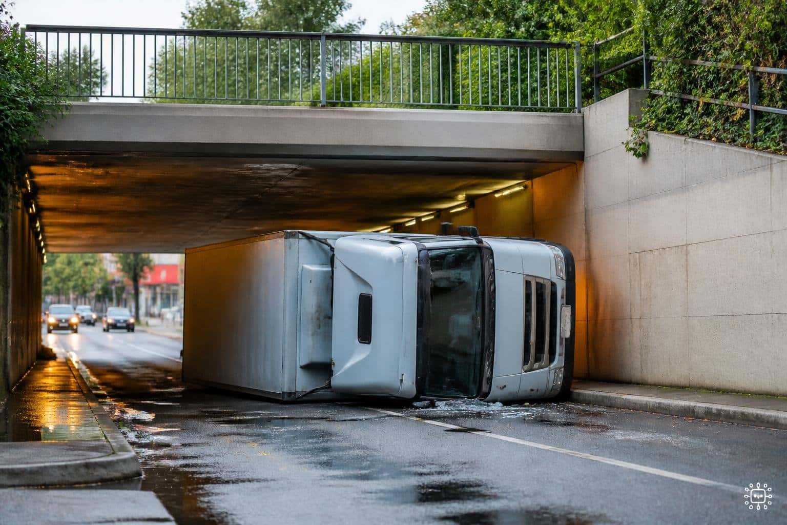 Lkw kippt in Unterführung um – Lenker verletzt
