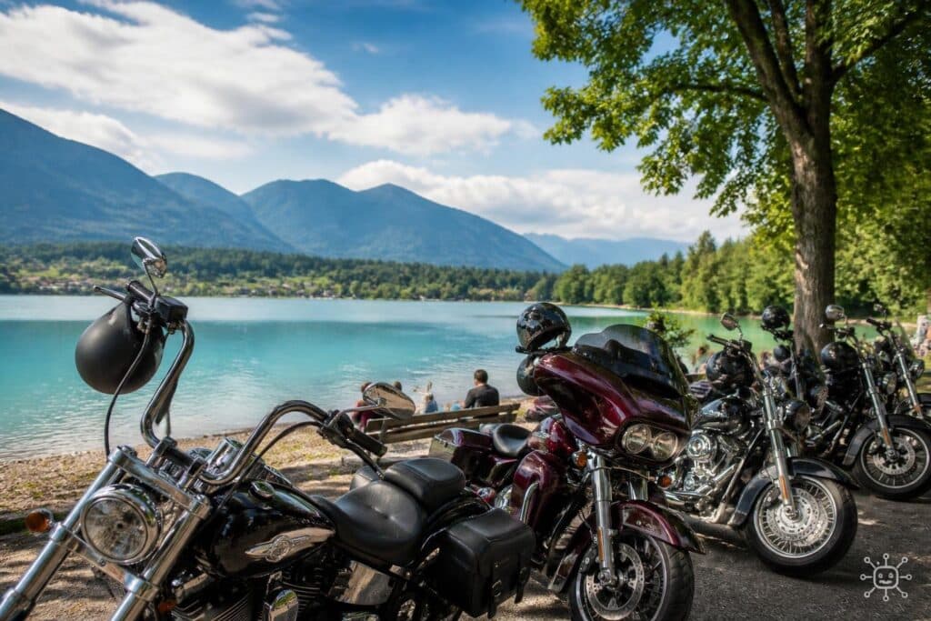 Die ersten Harley Fans sind bereits am Faaker See eingetroffen