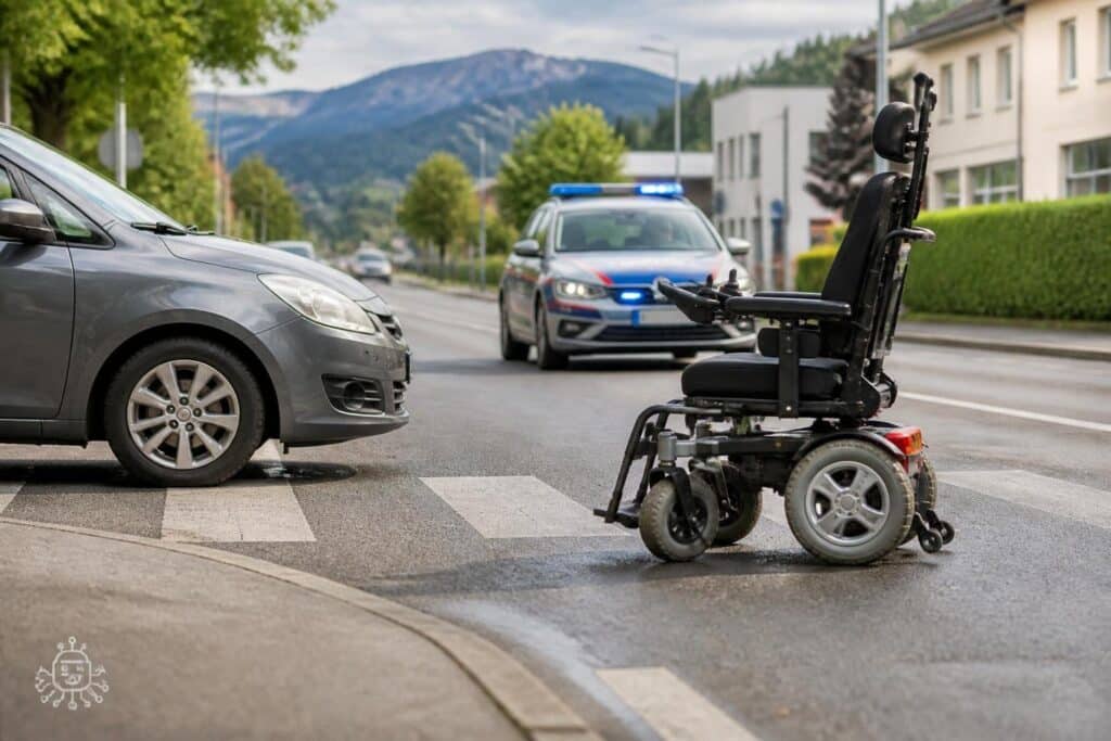 Auto erfasst Elektrorollstuhl – Polizei sucht Zeugen