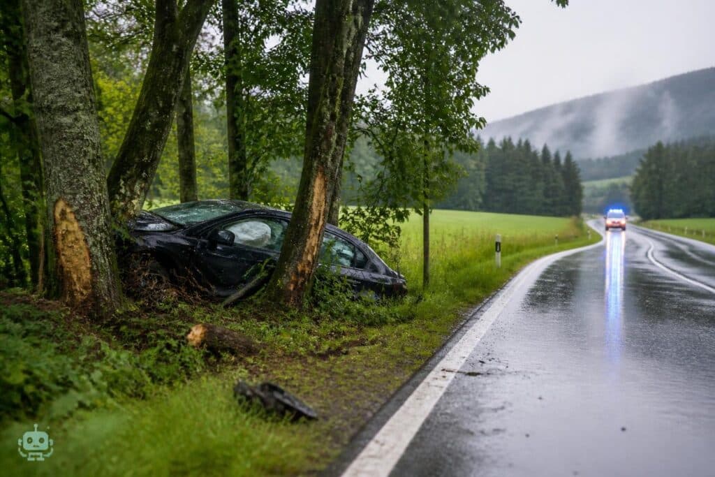 Auto kommt von Straße ab – vier Verletzte