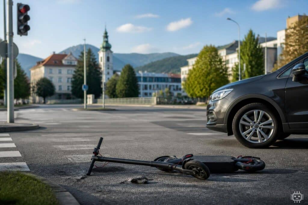 E‑Scooter-Fahrer bei Kollision schwer verletzt