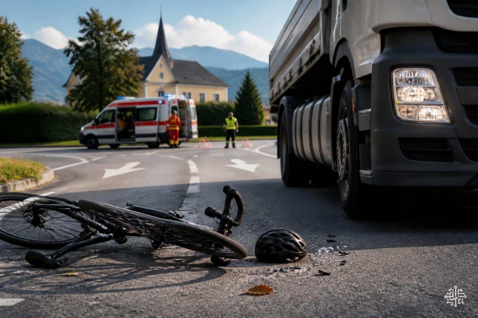 Radfahrer nach Kollision mit Lkw reanimiert