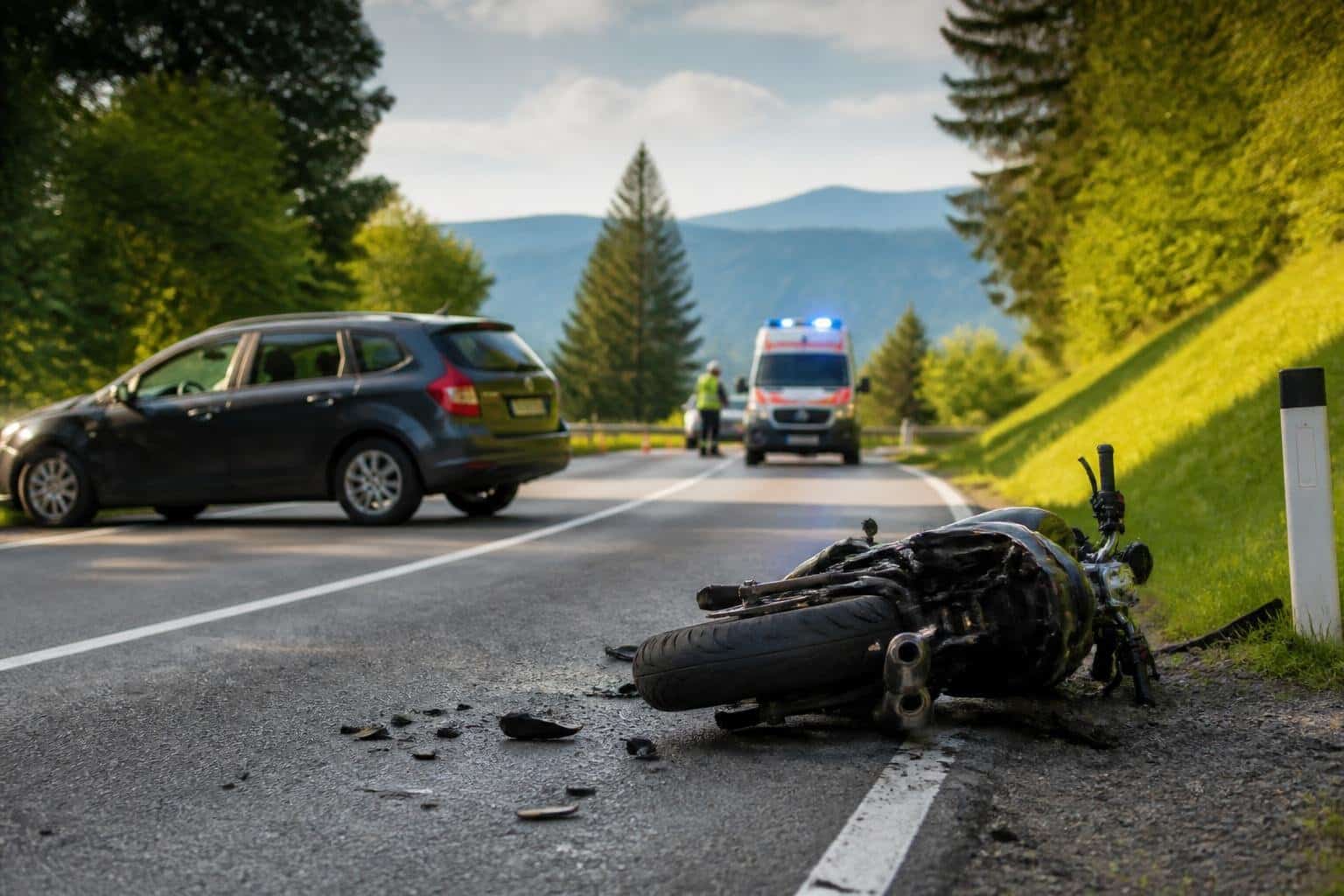 Schwerer Motorradunfall auf der Loibacher Landesstraße