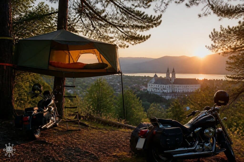Von Kloster bis Baumzelt: So ungewöhnlich nächtigen die Harley-Fans