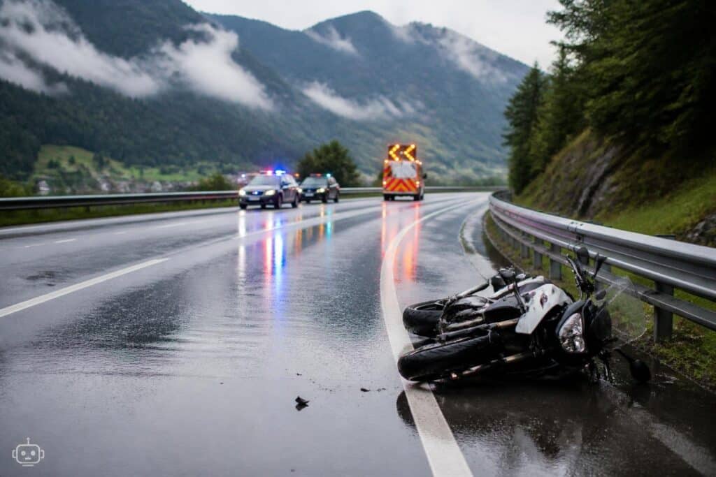 Sturz mit Motorrad auf der A10 im Bereich Villach West
