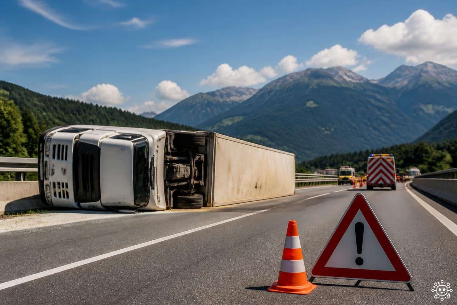 Lkw umgekippt: Totalsperre der A2 bei Villach