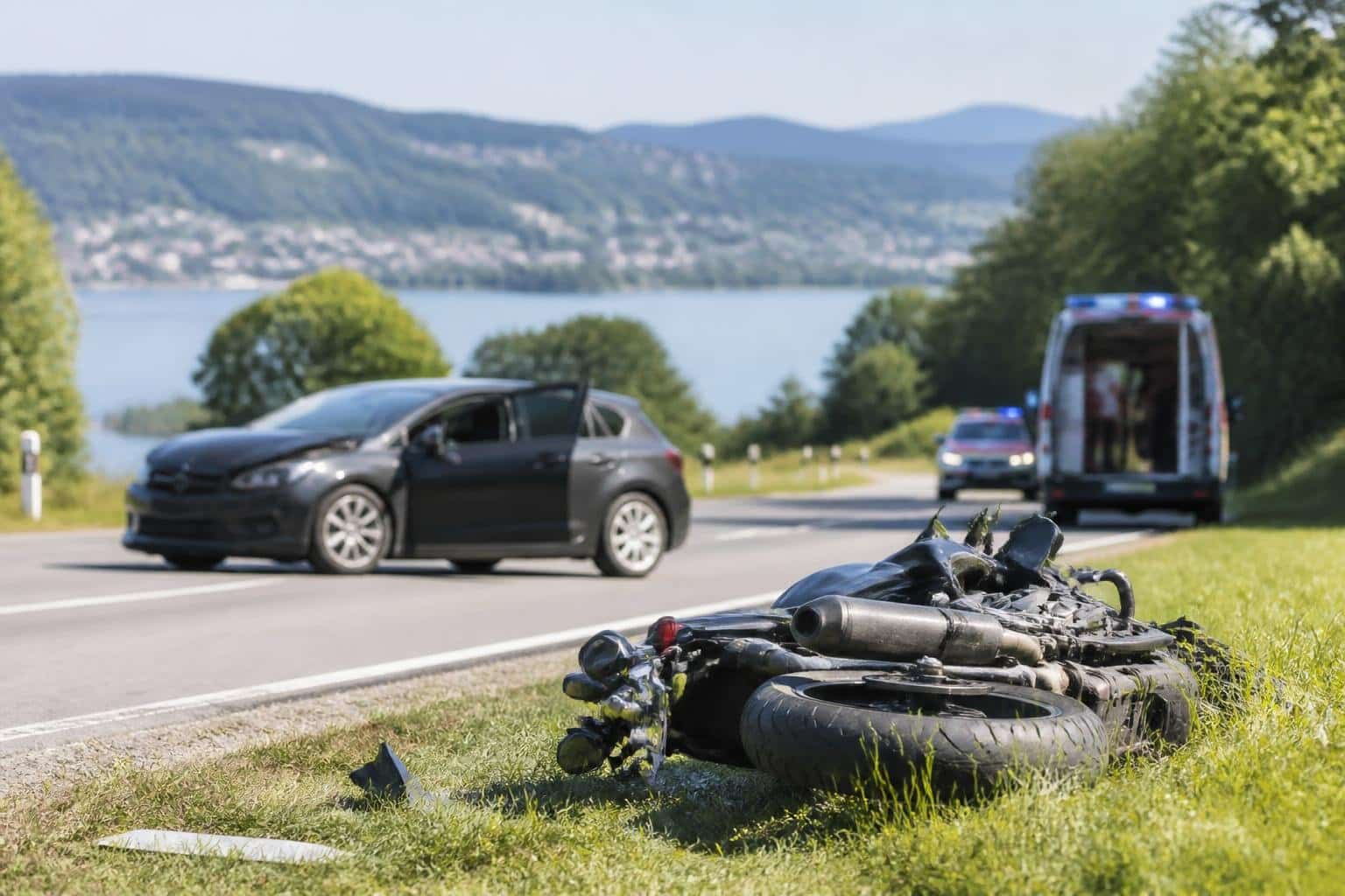 Motoradlenker nach Unfall reanimiert