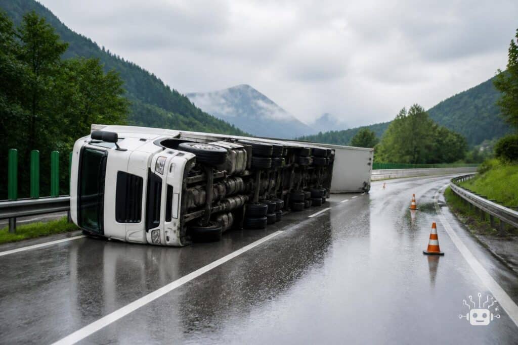 Lenker verletzt: Sattelschlepper kippte auf A2 um