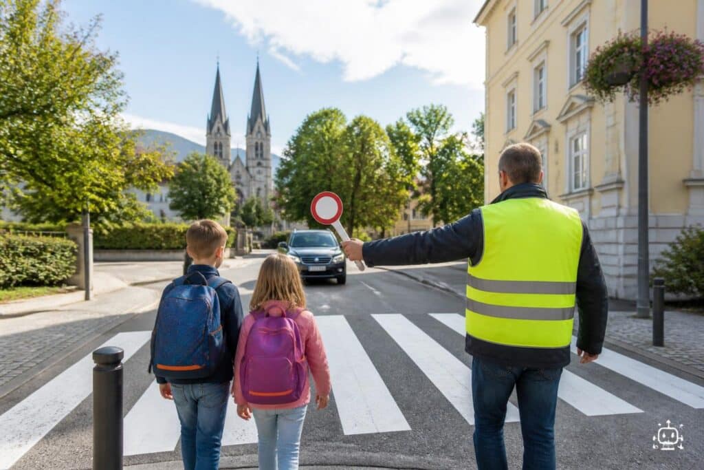 Schulstart: Frische Farbe für die Villacher Zebrastreifen