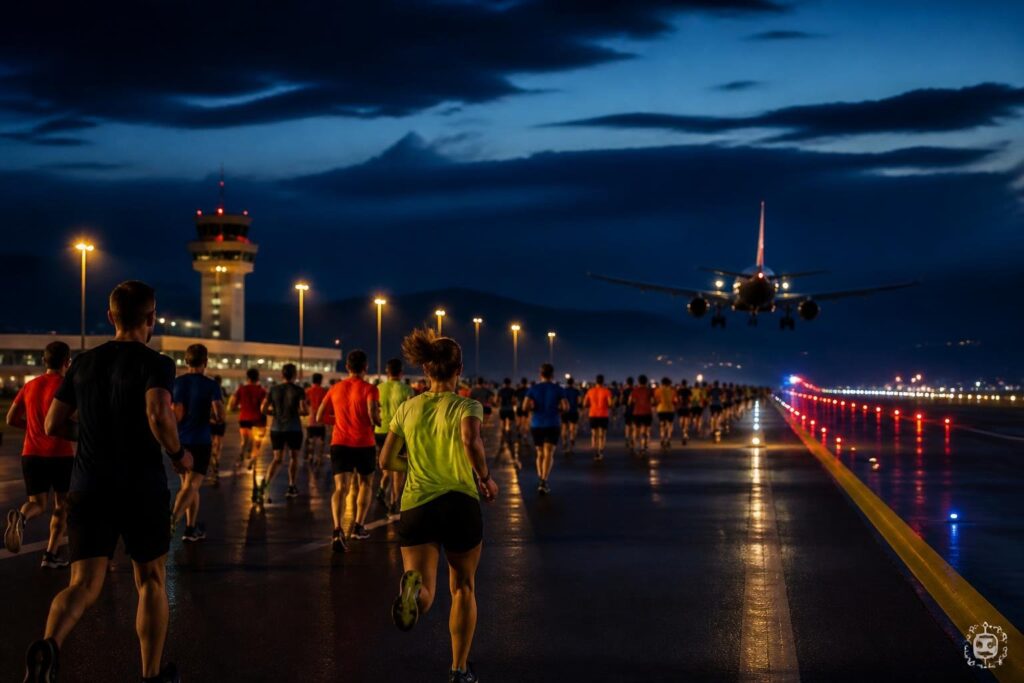 1600 Sportler machten Flughafen zur Laufstrecke