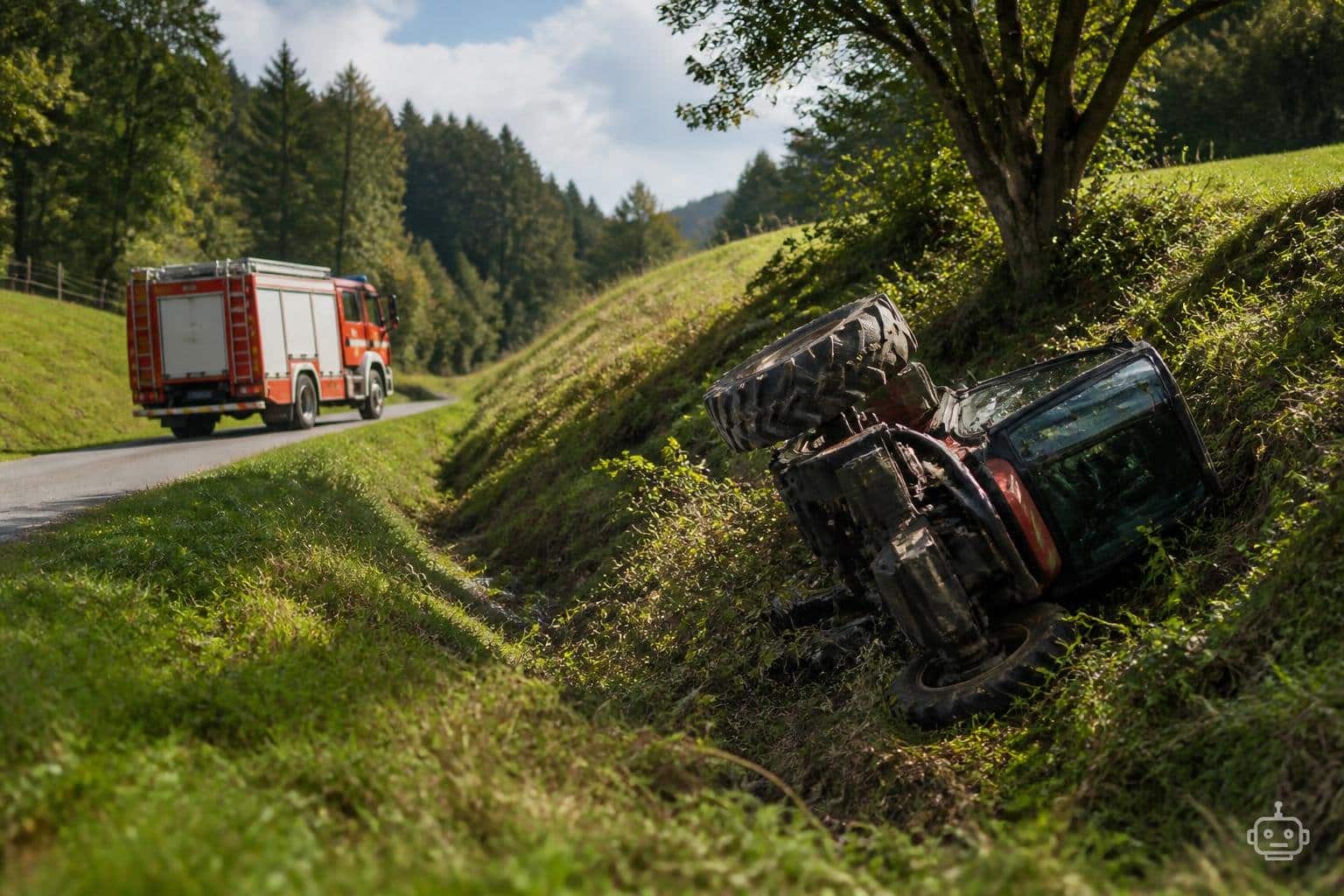 Nach Übung: Südkärntner Feuerwehren rückten zu Traktorunfall aus