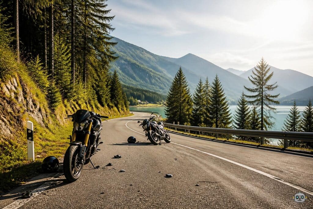 Frontale Kollision zweier Motorradfahrer auf der Weissensee Straße