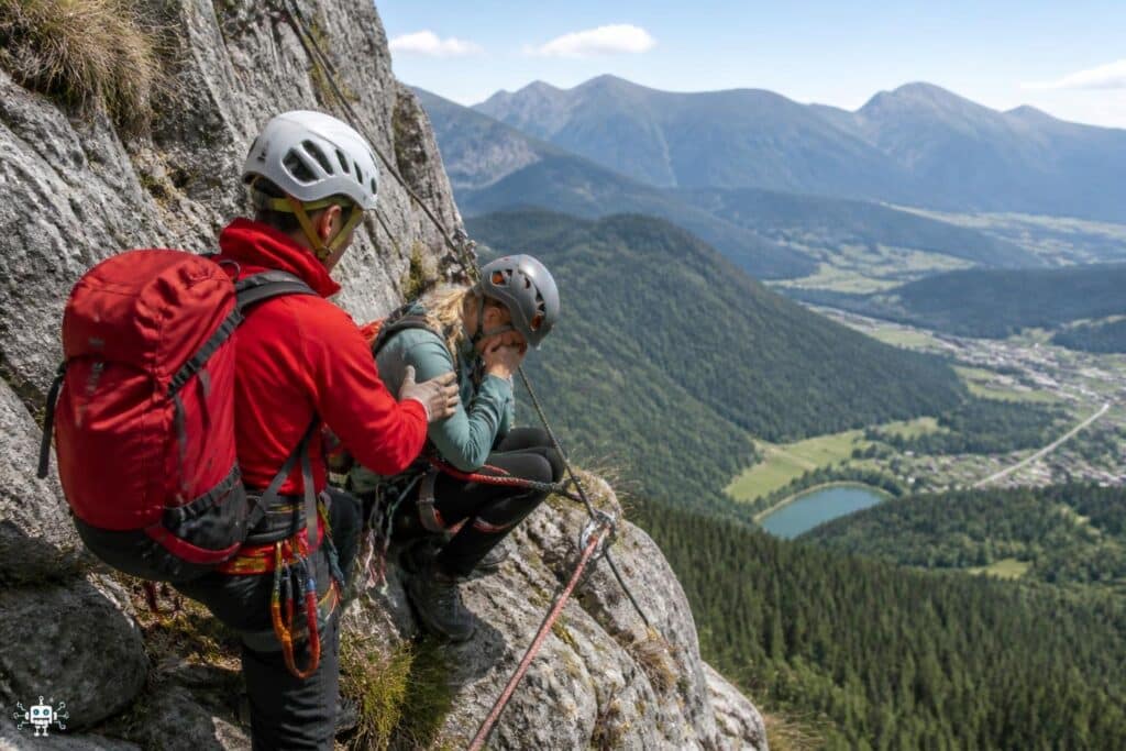 Kletterin aus Klettersteig gerettet