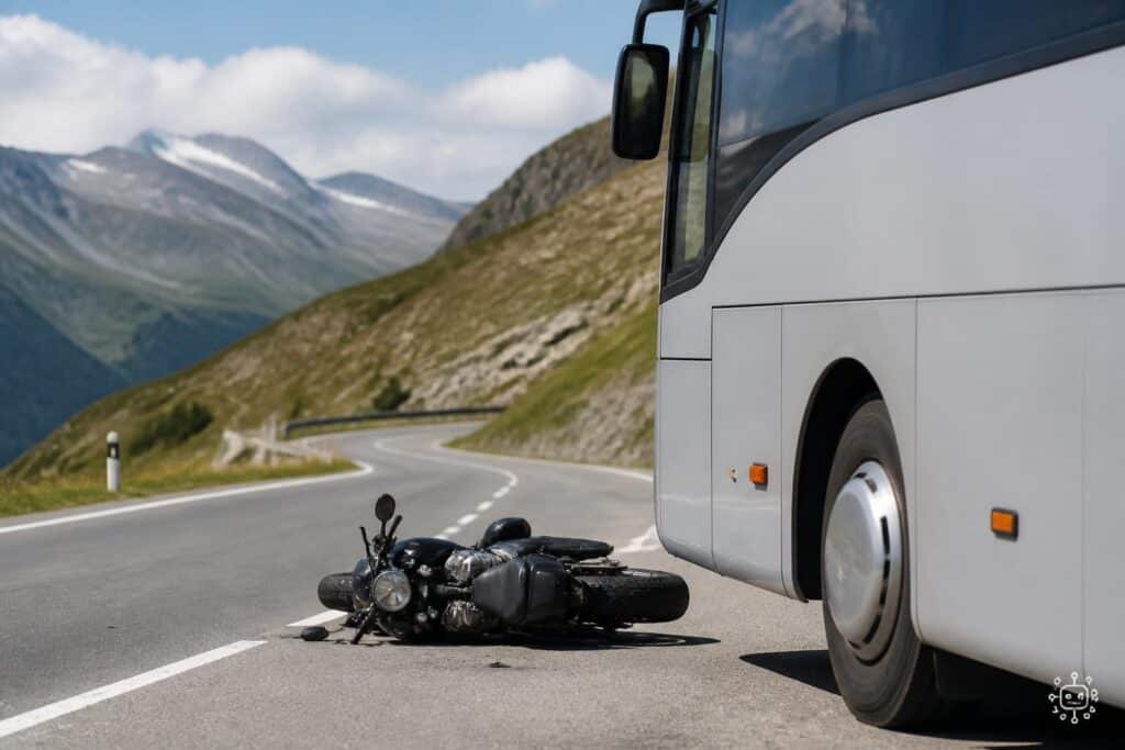 Motorrad prallte gegen Bus