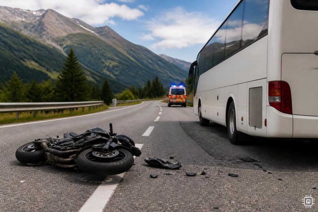 Auffahrunfall mit Bus: Motorradlenker in Kärnten verletzt