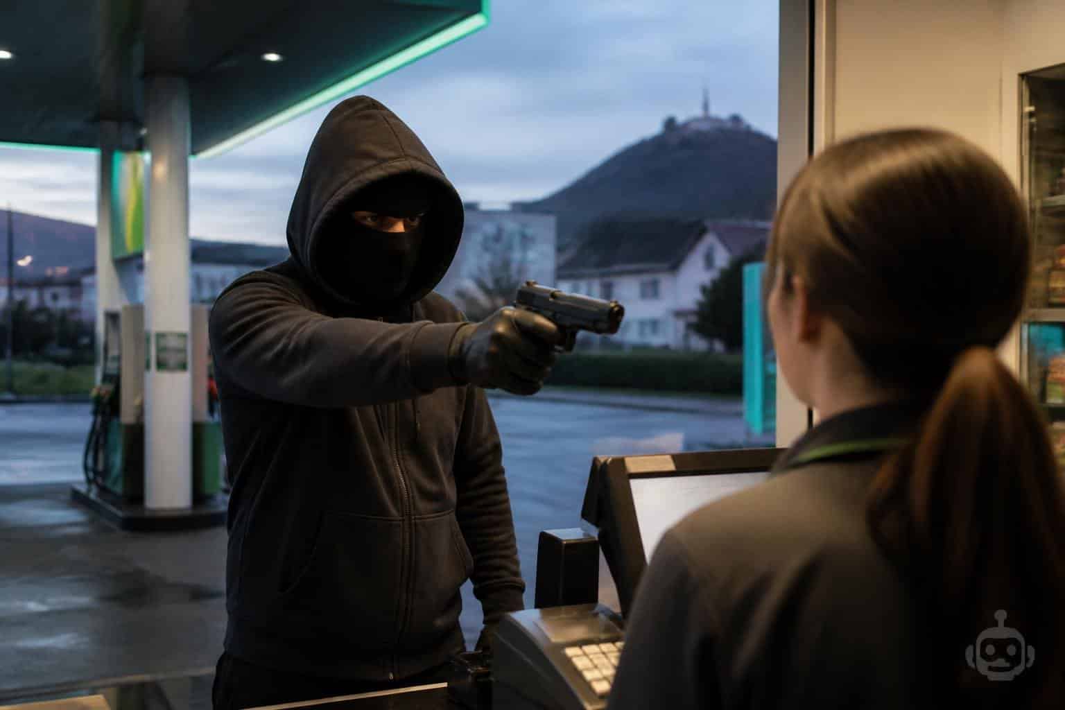 Maskierter und bewaffneter Mann überfiel Tankstelle in Klagenfurt