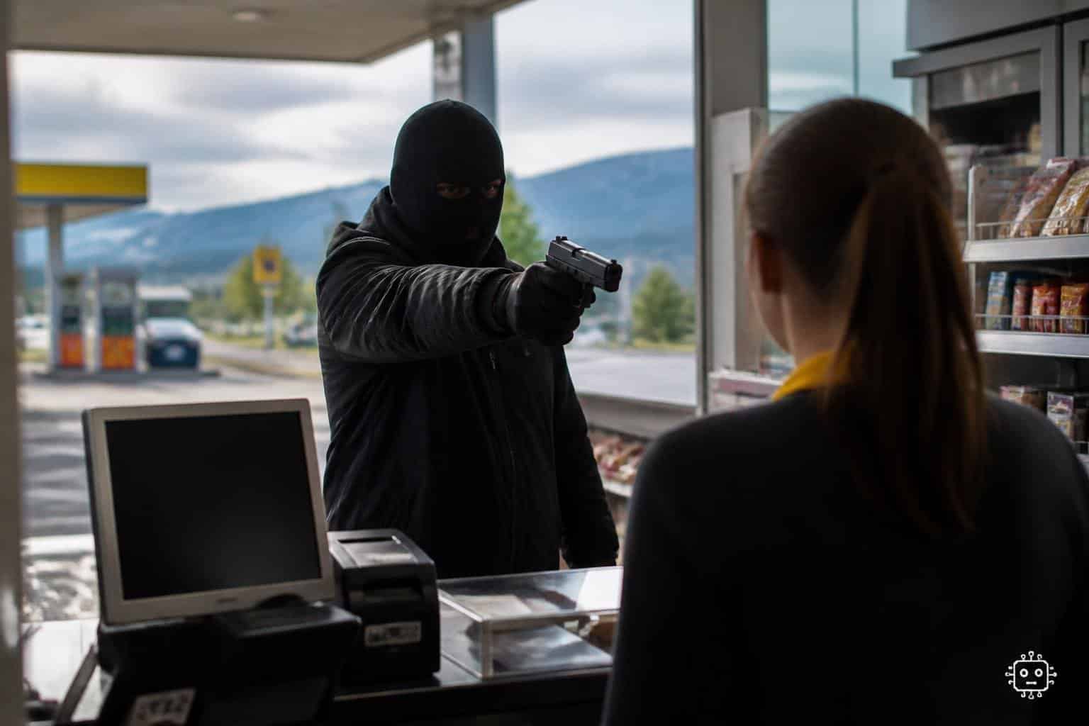 Maskierter überfällt Tankstelle