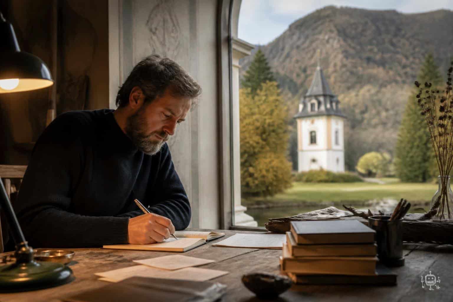 Der Hausmeister, der mit einem Park und einem Roman Geschichten erzählt