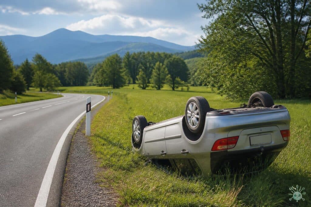 Auto überschlug sich: Eine Verletzte