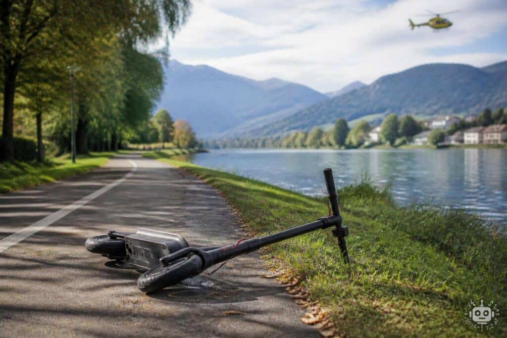 E‑Scooter-Fahrer bei Sturz schwer verletzt