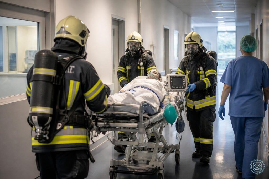 Große Feuerwehrübung in der Endoskopie