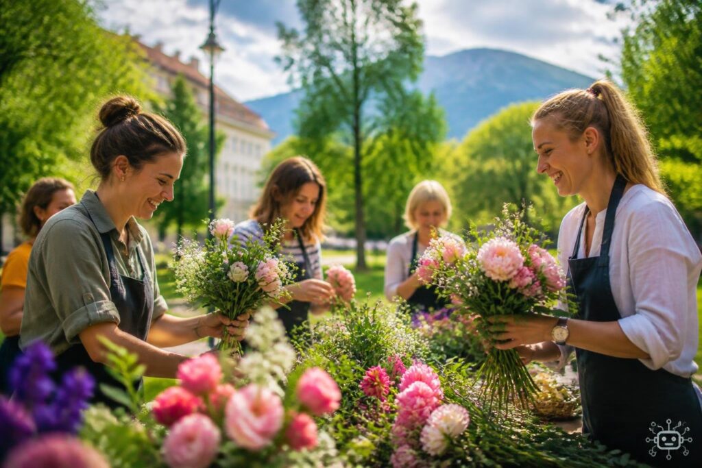 Der Stadtpark in Spittal wurde zur Floristenwerkstatt
