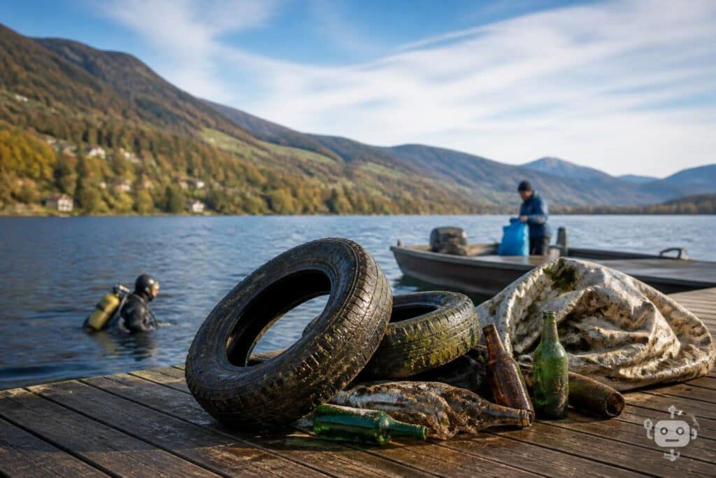 Freiwillige reinigen Ossiacher See von Müll