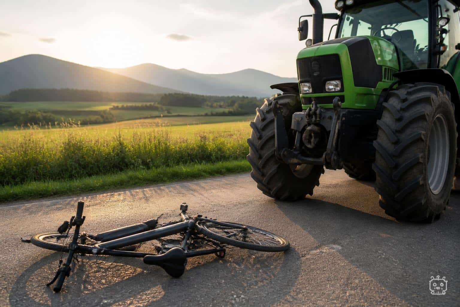 Traktor erfasst E-Bike-Fahrer
