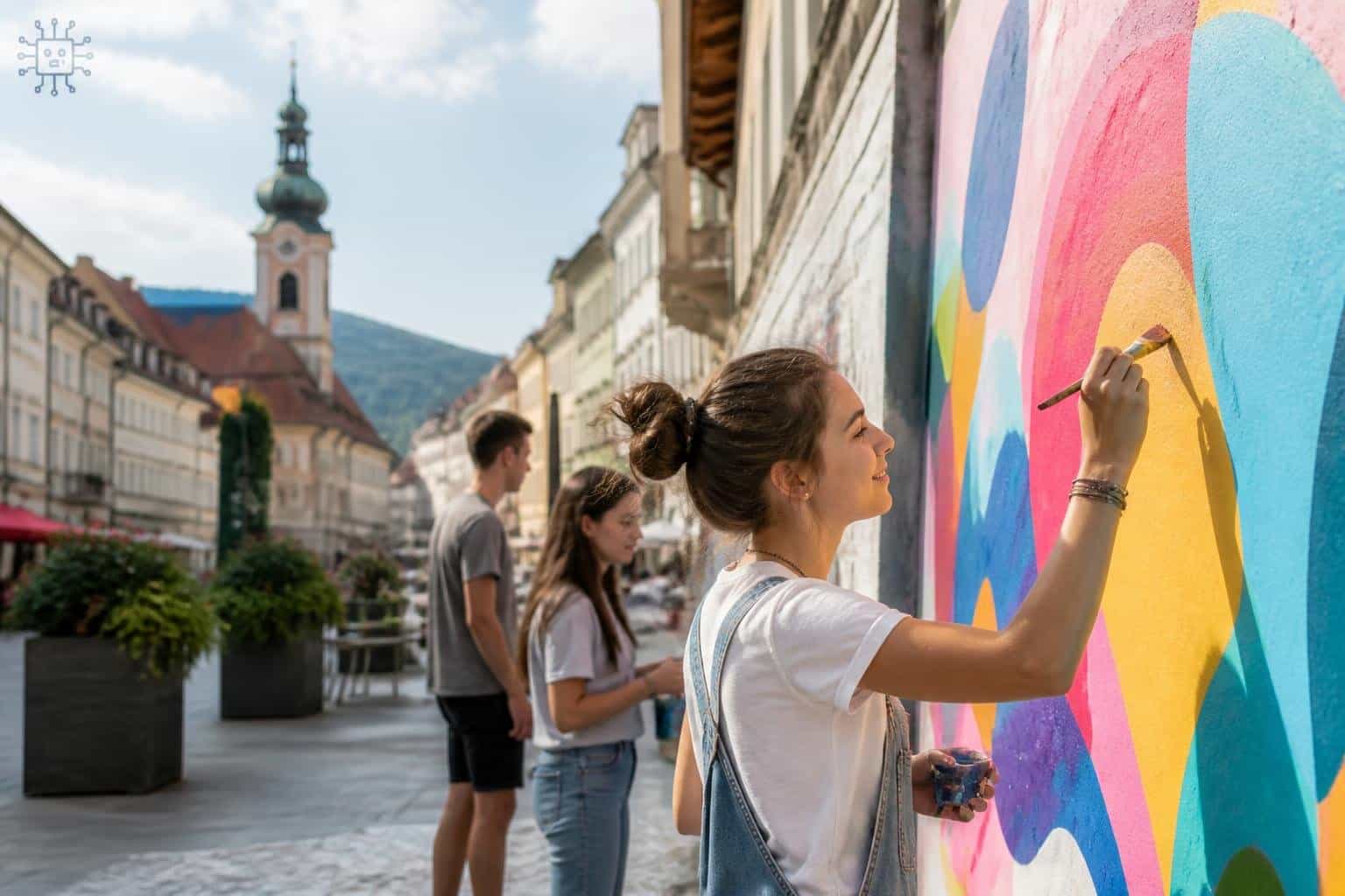 Jugendliche verliehen der Villacher Innenstadt Farbe