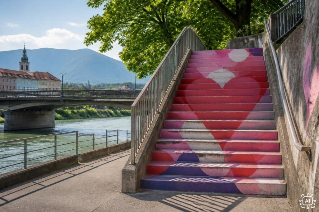 „Villachliebe“ auf Stiege im Stadtgebiet sorgt für politische Kritik