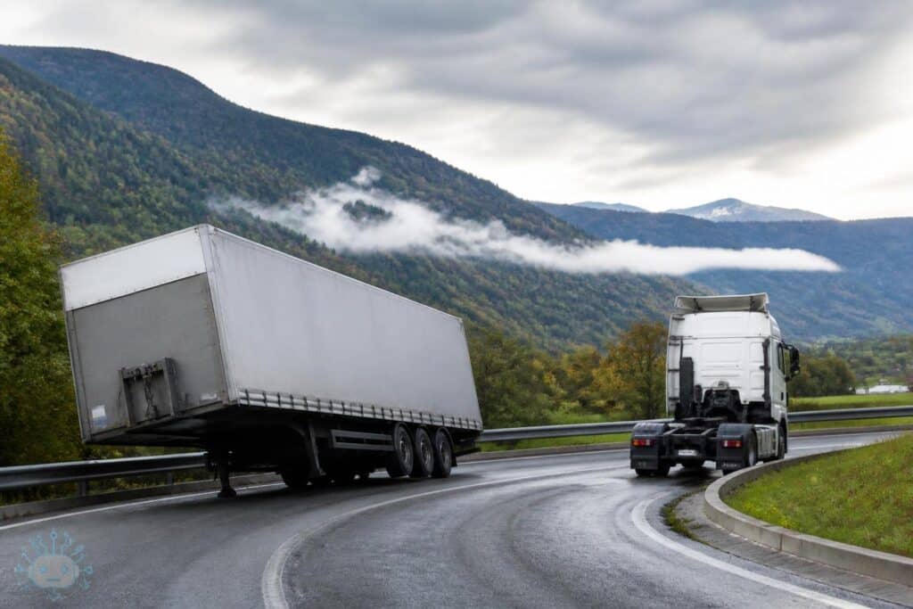 Lkw verliert Sattelanhänger bei Autobahnauffahrt