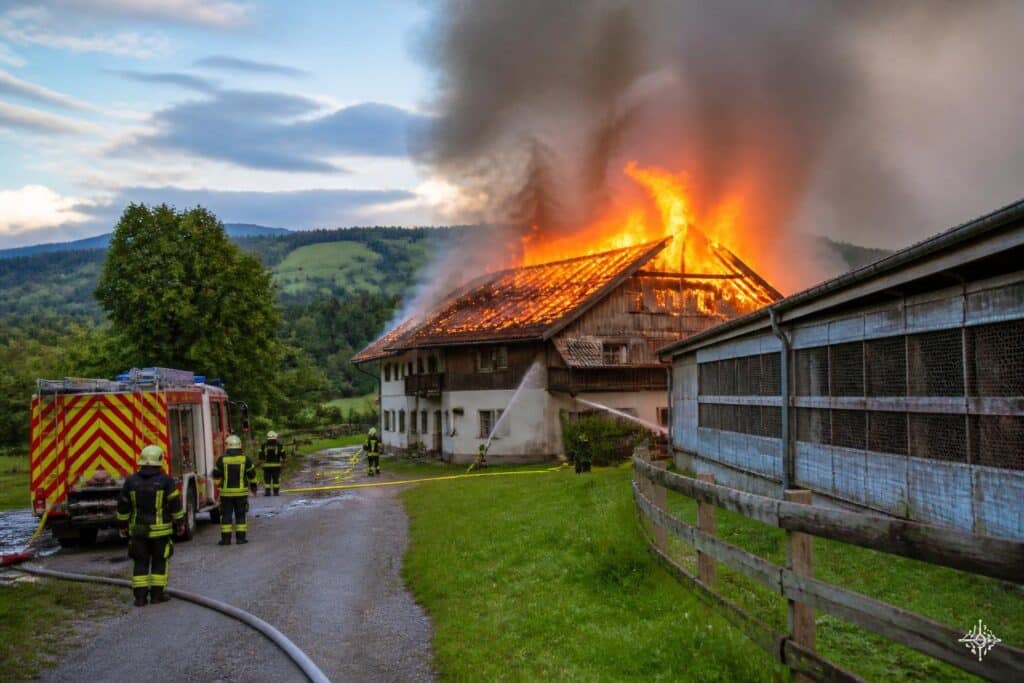 Großbrand auf Bauernhof im Lavanttal