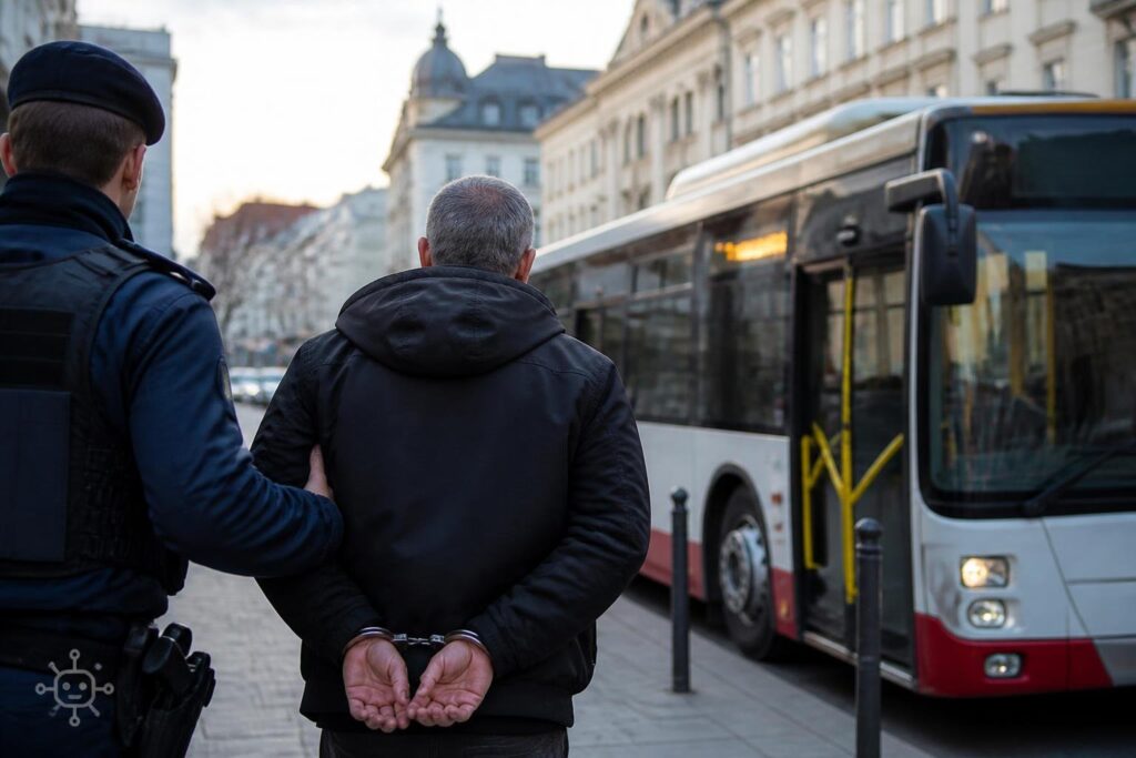 Busfahrer mit Waffe bedroht