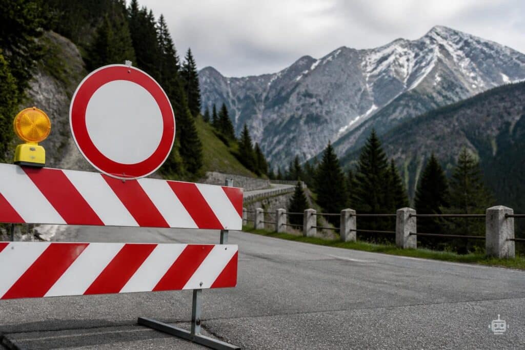 Wieder Sperre des Plöckenpasses