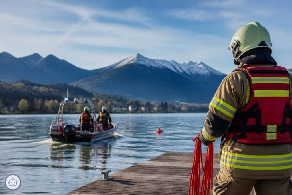 Florianis und Wasserretter übten am Ossiacher See für den Notfall