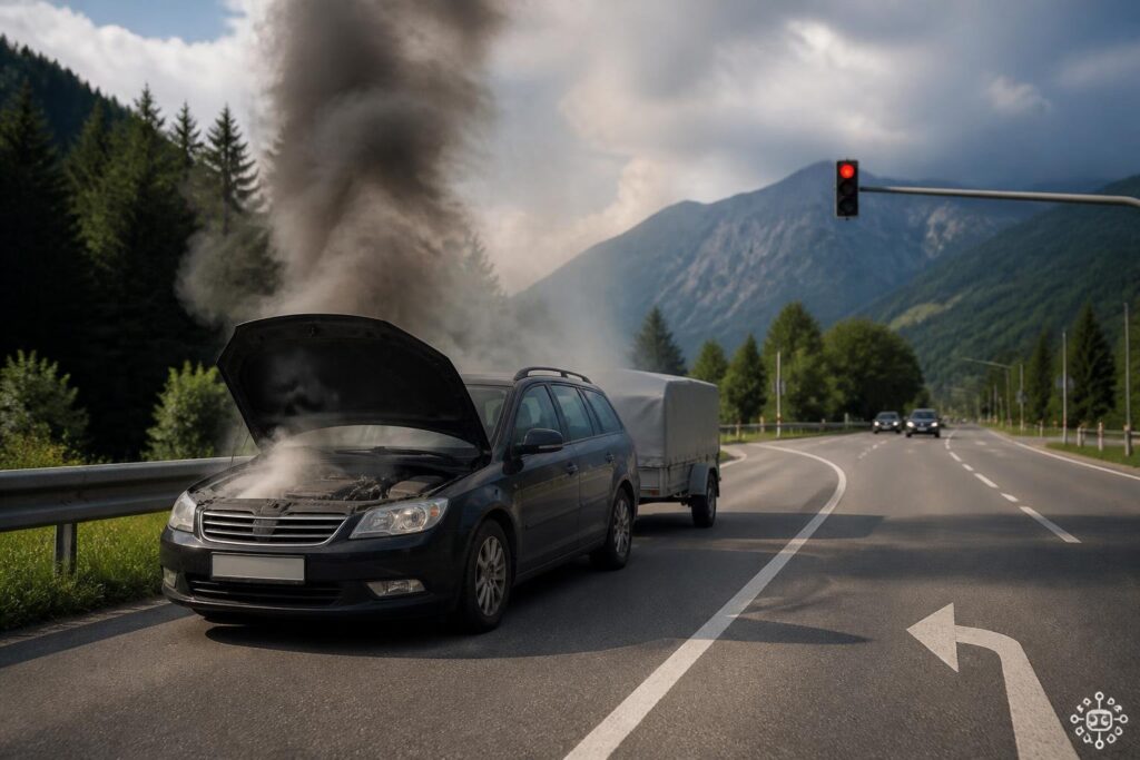 Pkw-Lenker sah Rauch aus Motor aufsteigen