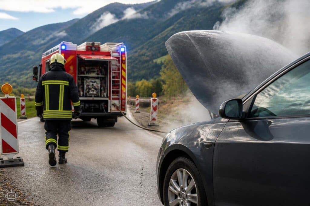 Rauchender Pkw löste Löscheinsatz in Kärnten aus