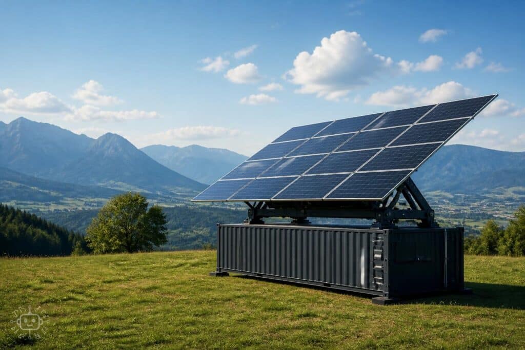 Hinstellen, anschließen, Sonnenstrom ernten: Mobile Photovoltaik von Suntracker GS Technik GmbH